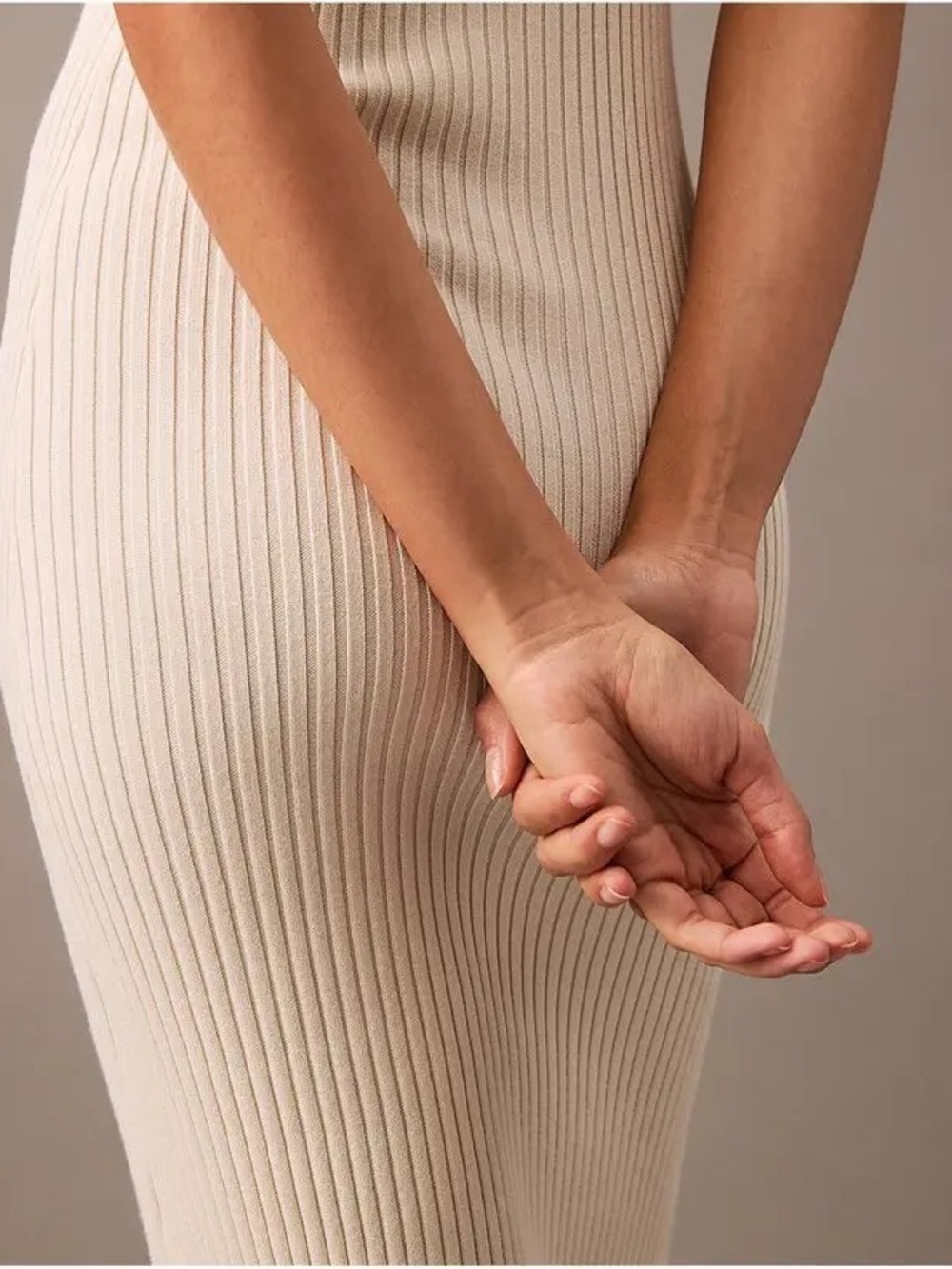 Calvin Klein Sleeveless Ribbed Midi Dress